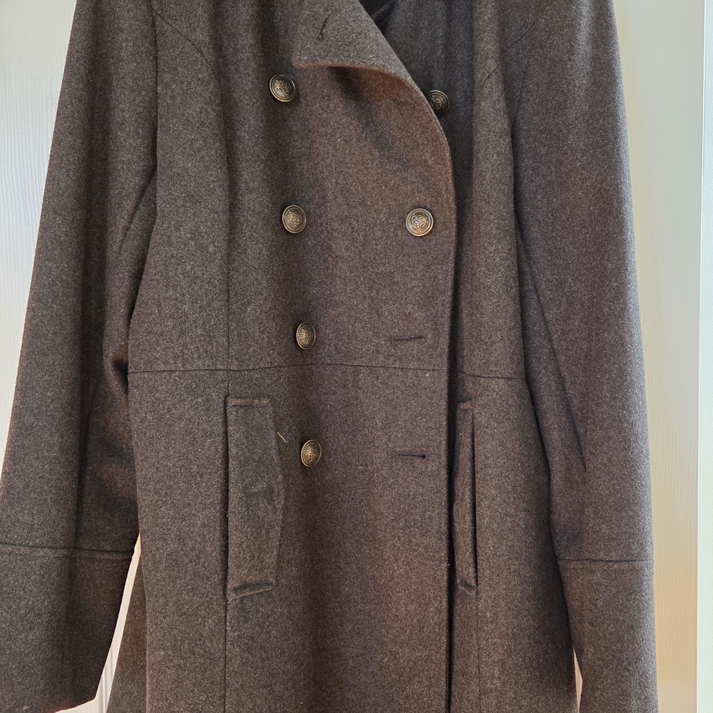 Nautica Double-Breasted Dark Brown Pea Coat